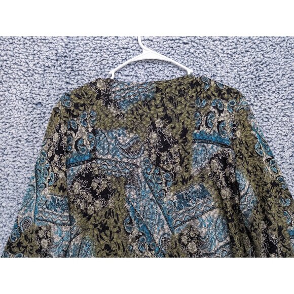 Y2K Notations Stretch Paisley Babydoll Top Size XL Boho Artsy Fairy Grunge 90s - Picture 5 of 11